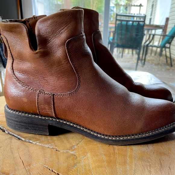 Franco Sarto Shoes - Franco Sarto Brown Leather Booties